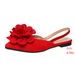 Women's Floral Flat Sandals Pointed Toe Slip-On Summer Style plus Size Closed Toe Shoes_vogvips.com