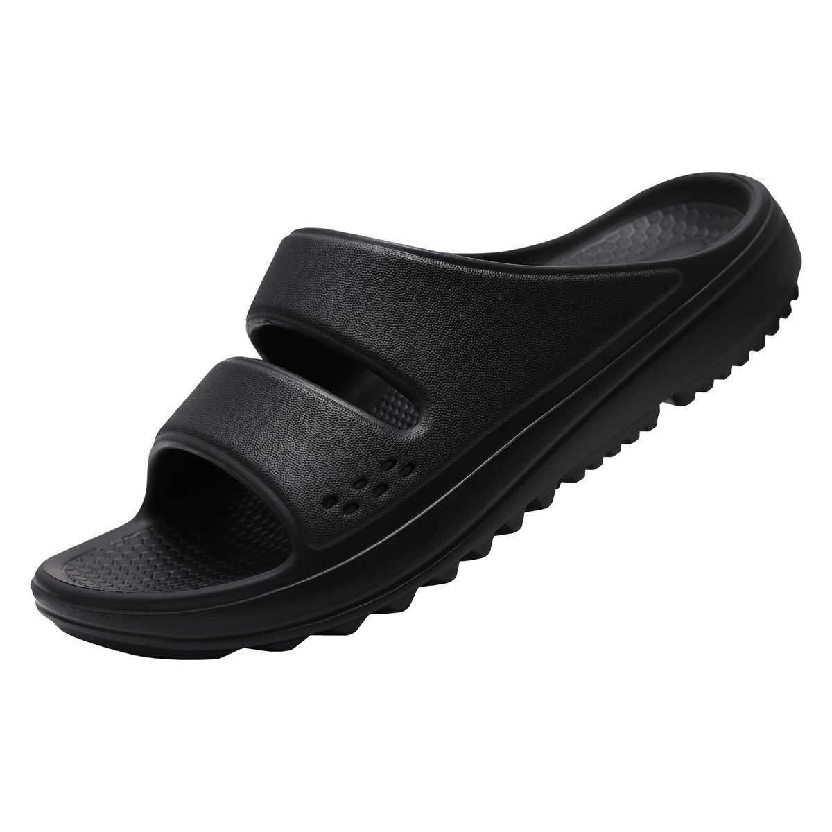 Bebealy Women Men Recovery Sandals Plantar Fasciitis Arch Support Orthotic Slides Adjustable Double Buckle Thick Sole Slippers_vogvips.com