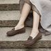 Genuine Leather 2025 Spring Summer New Sole Soft Surface Loafers Slip-On Single Breathable Non-Slip Commuter Women's_vogvips.com
