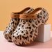 Leopard Print Soft Clogs Couples, Suitable For Indoor Outdoor Use, Stylish And Comfortable Women's Sandals_vogvips.com