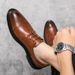 Euro Step Spring Summer New Business Formal Leather British Low-top Pointed Brogue Carved Large Size Casual Men's Shoes_vogvips.com