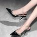 2338-1 European And American Style Sexy Party Slimming Pointed Toe Rhinestone Women's Ultra High Heels Patent Leather_vogvips.com