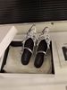 Hidden Heel Silver Closed-Toe Half Slippers For Women, Outdoor Wear, 2025 New Spring/Summer Mary Jane Bowknot Single_vogvips.com