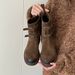 Sheepskin Version ~ Distressed Belt Buckle Western Cowboy Short Women Melad Martin Motorcycle Boots_vogvips.com