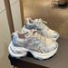 Thick Soled Silver Dad Shoes For Women New Breathable Height Enhancing Net Celebrity Street Blasting Ins Trendy Casual Sports Shoes_vogvips.com