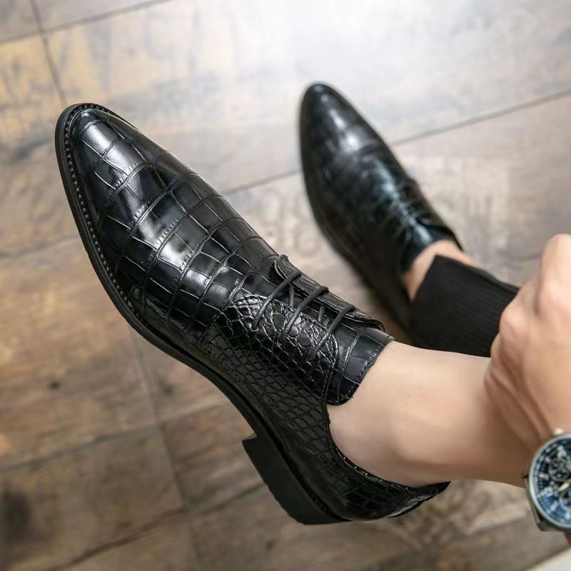 Men's British Style Dress Oxfords Leather Shoes Pointed Toe Brogue Shoes 47 48_vogvips.com