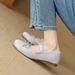 Flat Single Shoes Women's Shallow Mouth Word With Mary Jane Shoes Cute Bow Ballet Shoes_vogvips.com