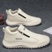 Men's Shoes New Style Sports Casual Leather Shoes Lazy One Step Wear Resistant Labor Protection Fashion Shoes_vogvips.com