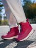 Northeast Winter Middle-aged And Elderly Boots For Women, High-waisted Waterproof Non-slip Front Zipper Snow Shoes With_vogvips.com