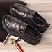 Men's Classic Oxford Business Casual Shoes - PU Leather Upper, Rubber Sole, Comfortable & Durable For Office & Daily Wear (Black/Dark Brown)_vogvips.com