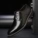 Suitable For All Seasons Business Formal British Leather Brogue Carved Korean Style Shoes, Men's Pointed Toe Lace-up Trendy Shoes_vogvips.com