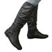 Vintage Autumn Winter Fashion With Belt Buckle, Long Boots, Round Toe Women's Boots_vogvips.com