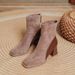 2025 British Style Women's High Heel Martin Boots, Autumn And Winter Large Size Chunky Heel Square Toe Ankle Boots, Plus Size Wome_vogvips.com