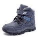 Winter High-Top Kids' Sneakers With Fleece Lining - Warm Comfortable Snow Boots For Boys, Non-Slip Rubber Sole, Adjustable Hook & Loop Closure_vogvips.com