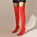Plus Size Shoes Women's Stretch Knit Over-the-Knee Boots With Pointed Toe And High Heel For Autumn Winter Flyknit Elastic Wool Slip On Peep Toe_vogvips.com