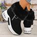 Women Ankle Boots Autumn Winter Short Boots Snow Winter New Comfortable Sports Casual Cotton Platform Wedge Thick Sole Fleece Lined Short Boots For W_vogvips.com