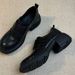 Velcro Sports Tire Sole Loafers Women's Thick Heel Small Leather Shoes High Heel Women's Shoes_vogvips.com