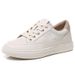 Genuine Leather White Sneaker For Women 2025 New Trendy Lace-up Fahion Veratile Style Caual Sport Board_vogvips.com