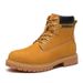 Premium Full-Grain Leather Unisex High-Top Work Boots - Waterproof Slip-Resistant Rugged Martin Boots For Men & Women (Yellow)_vogvips.com