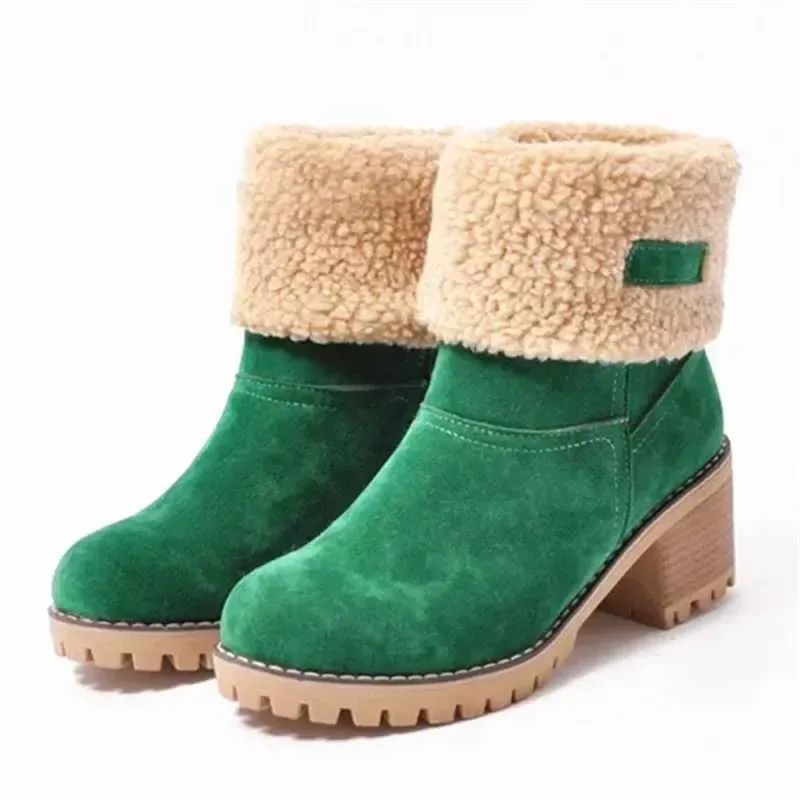 Womens Fur Snow 2023 Winter New Warm Wool Booties Ankle Boot Platform Shoes Turned-over Edge Casual Women Mid Boots_vogvips.com