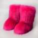 Women's Winter Fluffy Faux Fox Fur Boots Woman Plush Warm Snow Boots Luxury Footwear Girls' Furry Fashion Winter Shoe_vogvips.com