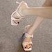 High Heels Women Spring Summer Autumn New Square Thin Heel Pink Strap Sandals Open Toe Versatile Outdoor Slippers_vogvips.com