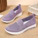 Women's Summer Breathable Casual Slip-On Mom Lightweight Walking Solid Color Versatile Single Shoes_vogvips.com