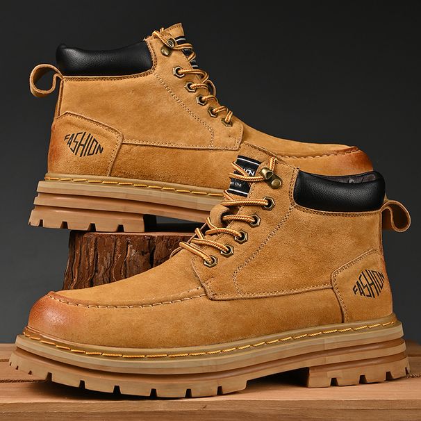 Hot-selling Thick-soled Men's Martin Boots Autumn New Outdoor Casual Genuine Leather Work Shoes_vogvips.com