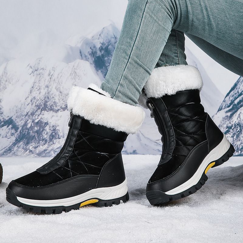 Women's Shoes Autumn And Winter Plus Velvet Thick Waterproof Non Slip Thick Sole Northeast Cotton Warm Casual Snow Boots_vogvips.com