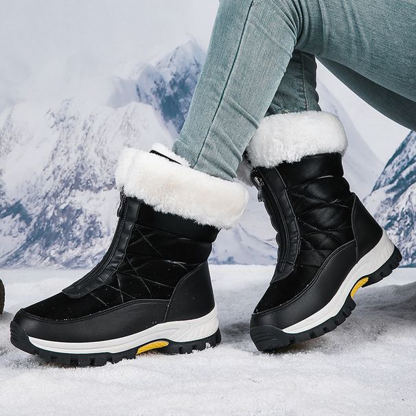 Women's Shoes Autumn And Winter Plus Velvet Thick Waterproof Non Slip Thick Sole Northeast Cotton Warm Casual Snow Boots_vogvips.com