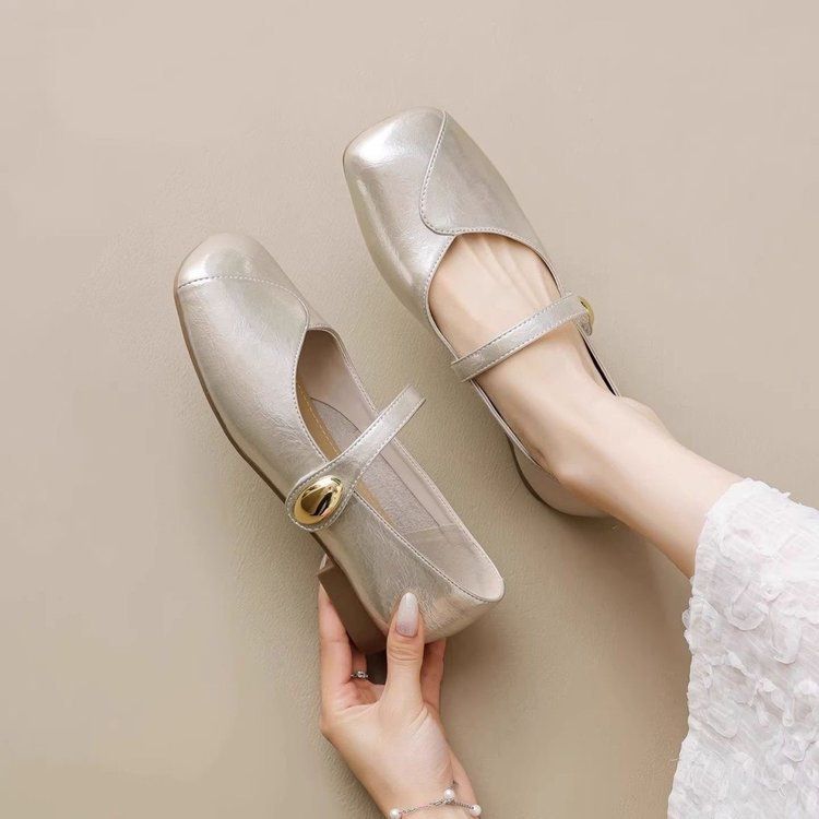 Stunning French-style Women's Summer 2026 New Model Small Flats To Match Skirts, Leather, Soft Sole, Flat Mary Jane_vogvips.com