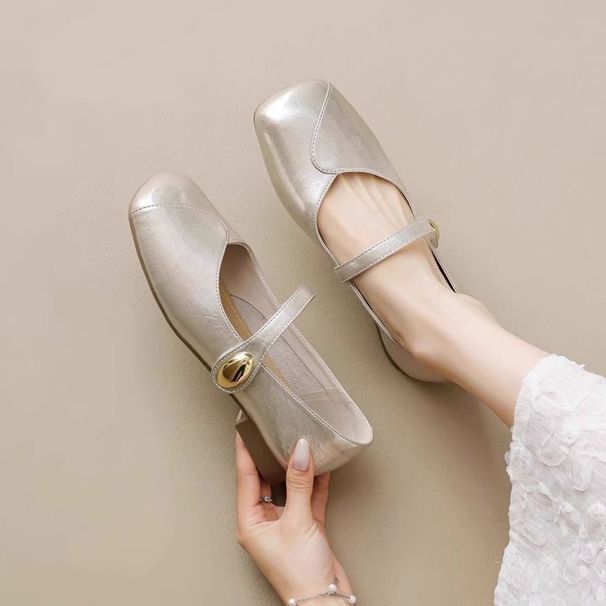 Stunning French-style Women's Summer 2026 New Model Small Flats To Match Skirts, Leather, Soft Sole, Flat Mary Jane_vogvips.com