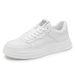 All White Board Shoes Men's Waterproof Casual Leather Shoes Sports Increase Thick Sole Small White Fashion Shoes_vogvips.com