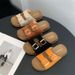 Thick-soled Style For Women, New Summer Outdoor Retro Suede Height-increasing Beach Flat Fashion Sandals_vogvips.com