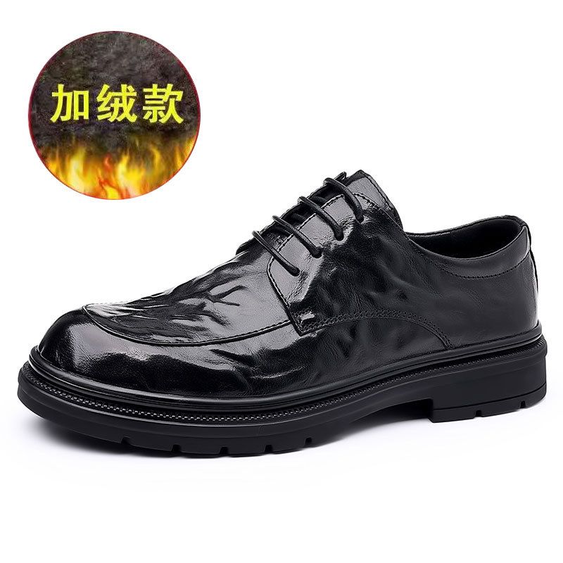 Genuine Men's New Spring Model, British Business Formal Wear, Large Size, Textured Leather Shoes, Groom's Wedding Shoes_vogvips.com