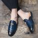 Large Size Leather British Style 2021 Spring Flat Half Mules Slip-On Trendy Men's Shoes_vogvips.com