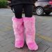 Winter Plush Knee High Boots Women Plush Imitation Fox Fur Long Warm Shoes Designer Luxury Knee-high Boots Fur Boots Girl_vogvips.com