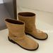 2025 New Style Slimming~ Slip-On Fashion Short Thick Sole Western For Women Round Toe Versatile Cigarette Boots_vogvips.com