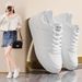 Women' 2025 Pring New Breathable White Children' Korean Verion Veratile Thick Oled Port Caual Board Trendy_vogvips.com