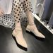 MTX Women's 2025 Spring Summer New Korean Style Elegant Versatile Rhinestone One-Strap Chunky Heel Pointed Toe Hollow Single_vogvips.com