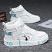 Men's Spring And Autumn Parent-Child High-Top Sneakers Couple Thick-Soled National Board Youth Casual White Trend Shoes_vogvips.com