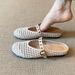 Women's Summer Outdoor Woven Hollow Hole Shoes Slip On Sandals Lazy Mules All Match Shoes_vogvips.com