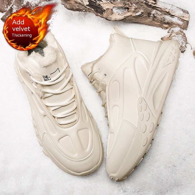Men's Winter Cotton Shoes Pu Leather Sports Running Shoes_vogvips.com