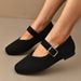 Princess Same Style 2025 Square Toe Shallow Mary Jane Flat Soft Sole Fly Knit Slip-On Casual Women's Shoes_vogvips.com