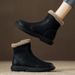Winter Fleece-Lined Thickened Snow Large Cotton 2024 New Zipper Martin Women's Short Boots Leather Shoes_vogvips.com