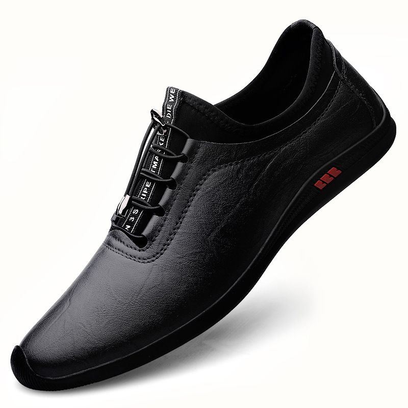Round Head Men's Soft Sole Lace-up Men's Casual Shoes Driving Men's Shoes_vogvips.com