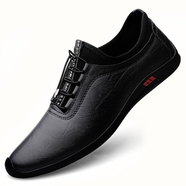 Round Head Men's Soft Sole Lace-up Men's Casual Shoes Driving Men's Shoes_vogvips.com