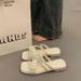 Trendy Flat Sandals Women, Summer Fashion For Outdoor Wear, Paired With Skirts, 2025 New French Style High-end Beach_vogvips.com
