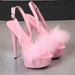 Elegant Strappy Stiletto Heels - 15cm High Heel Sandals For Women, Fashionable Fish Mouth Open-Toe Party Shoes With Buckle Closure_vogvips.com