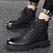 European Warm Series Men's Martin 2025 Thick Sole Genuine Leather Fleece Lined Warm Mid-Calf First Layer Cowhide Casual Work Boots_vogvips.com